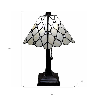 Lampe de table chandelier en métal brun foncé de 15 po avec abat-jour empire blanc