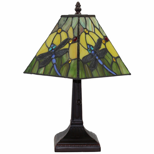 Lampe de table chandelier en métal brun foncé de 15 po avec abat-jour empire vert