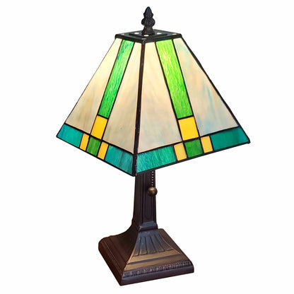 Lampe de table chandelier en métal brun foncé de 15 po avec abat-jour vert