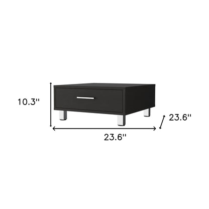 Table basse noire de 24 po avec tiroir