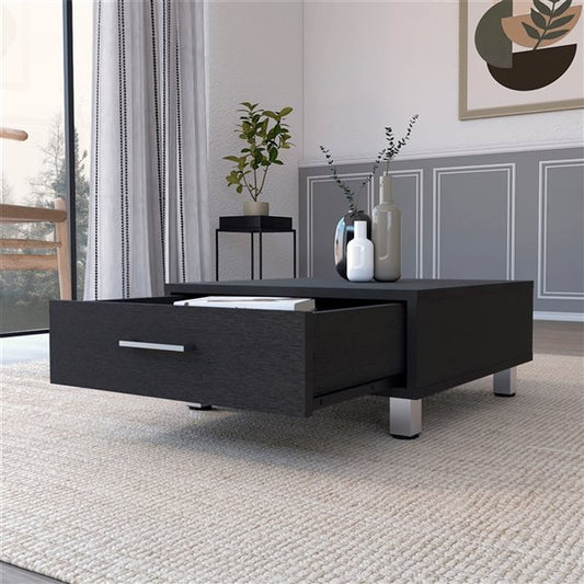 Table basse noire de 24 po avec tiroir