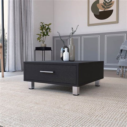 Table basse noire de 24 po avec tiroir