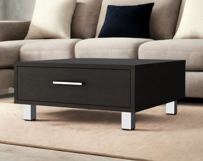 Table basse noire de 24 po avec tiroir