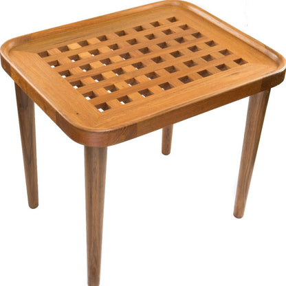 Table d'appoint rectangulaire en bois massif brun de 18 po