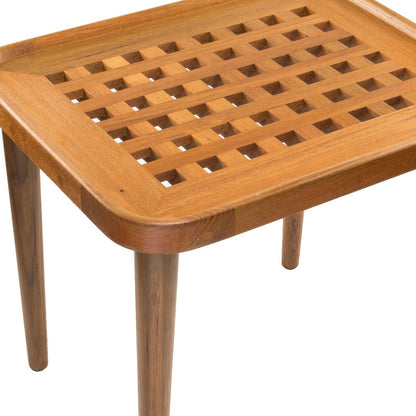 Table d'appoint rectangulaire en bois massif brun de 18 po