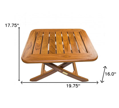 Table d'appoint rectangulaire en bois massif brun de 18 po