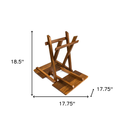 Table d'appoint pliante carrée en teck massif marron de 19 po pour intérieur et extérieur