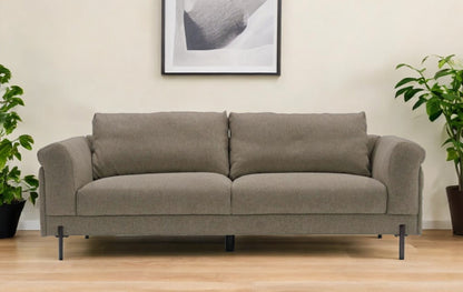 84" Beige Sofa With Black Legs