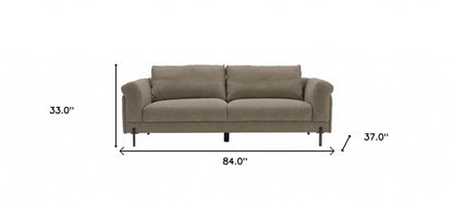 84" Beige Sofa With Black Legs