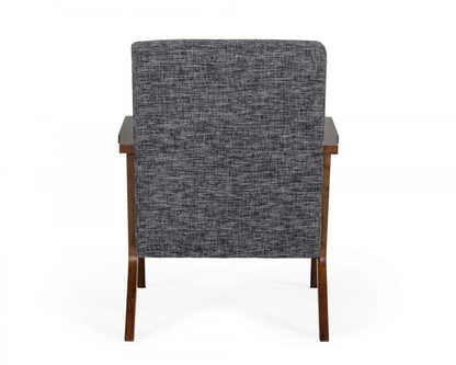 Fauteuil de 24 po de couleur unie gris et noyer