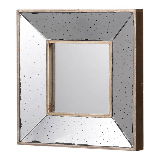 Miroir d'appoint carré de 12 po à cadre en verre de style vintage fixé au mur