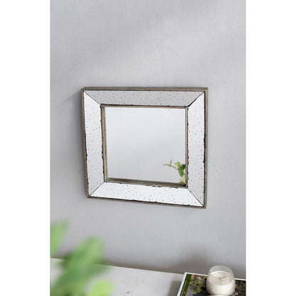 18"  Wall Mounted Vintage Style Glass Frame Accent Mirror