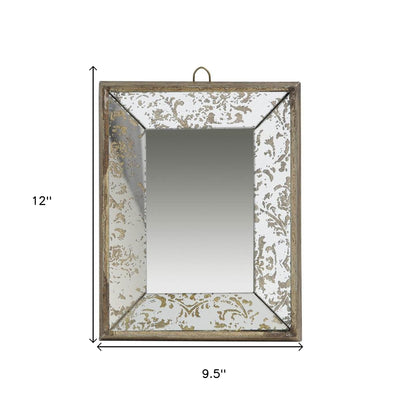 Miroir d'appoint avec cadre en métal argenté de 12 po