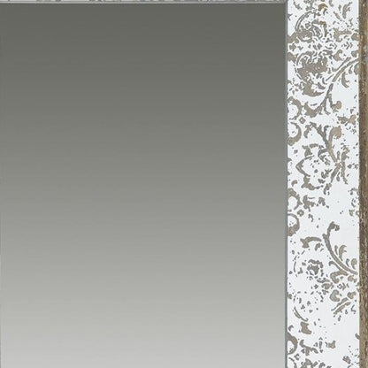 24" Silver Glass Framed Accent Mirror