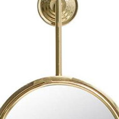 29" Gold Round Iron Framed Accent Mirror