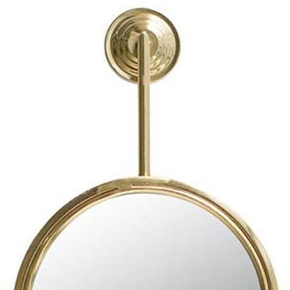 29" Gold Round Iron Framed Accent Mirror