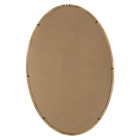 Miroir d'appoint ovale marron de 35 po avec cadre en bois massif