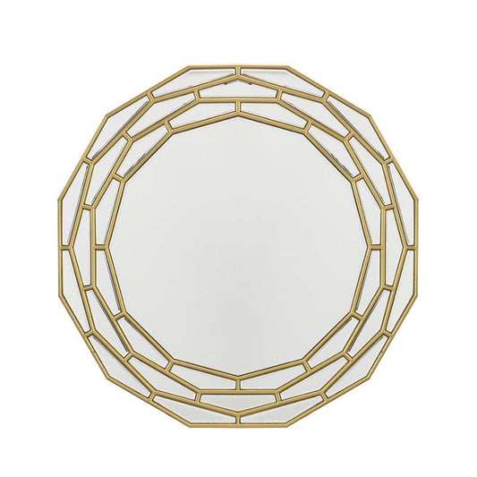 Miroir d'appoint rond avec cadre doré de 35 po