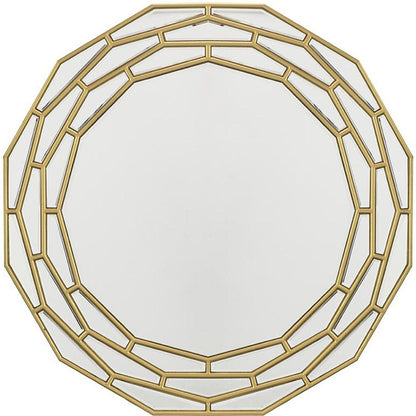 Miroir d'appoint rond avec cadre doré de 35 po