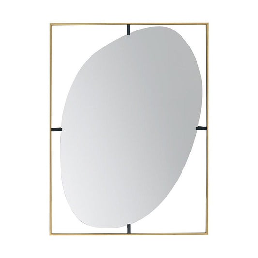 Miroir décoratif avec cadre en fer doré de 40 po