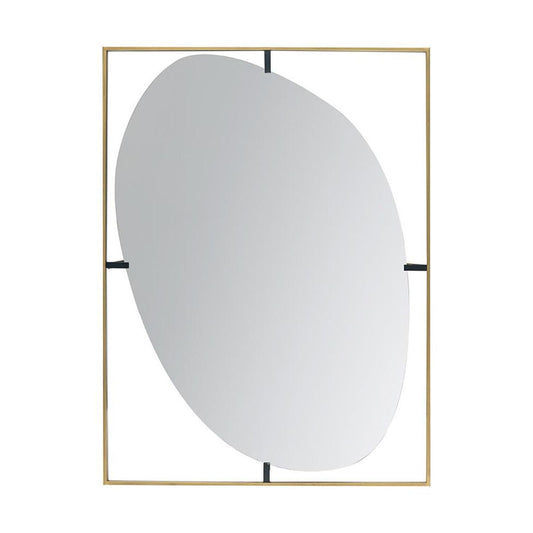 Miroir décoratif avec cadre en fer doré de 40 po