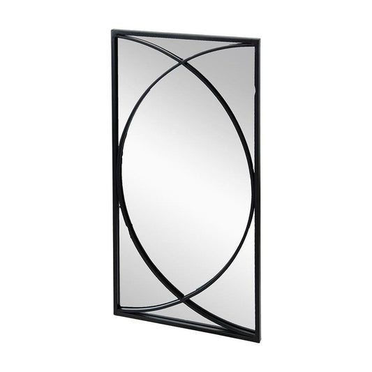 Ensemble de trois miroirs décoratifs avec cadre en fer noir