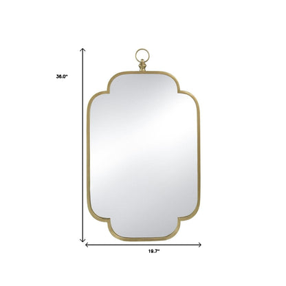 Miroir décoratif fantaisie en fer doré de 36 po