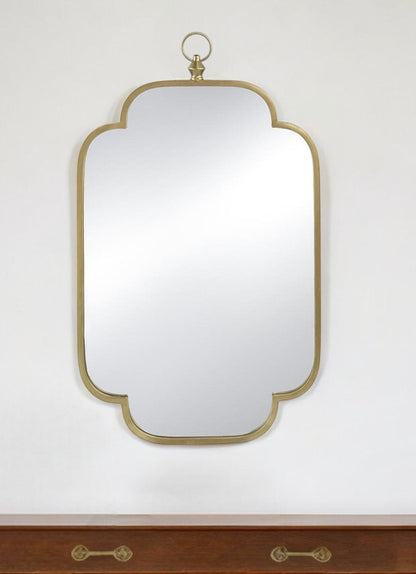 Miroir décoratif fantaisie en fer doré de 36 po