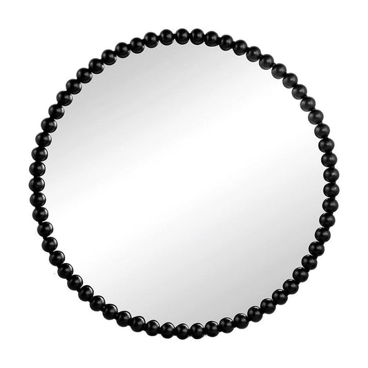 Miroir d'appoint rond noir avec cadre en fer de 32 po