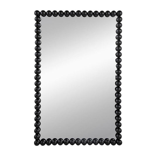 Miroir d'appoint avec cadre en fer noir de 36 po