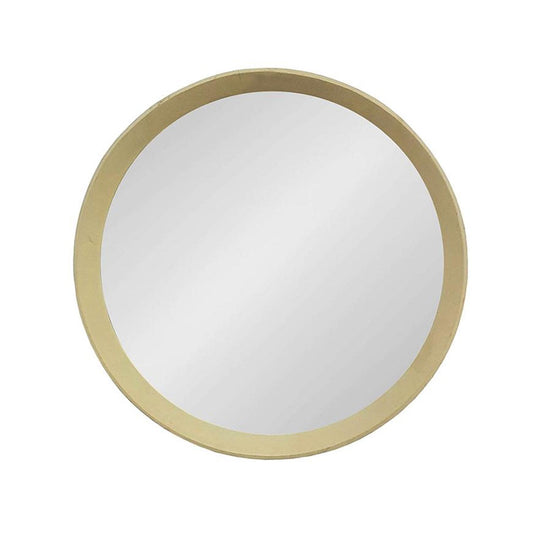 Miroir d'appoint rond encadré de bois crème de 20 po