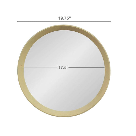 Miroir d'appoint rond encadré de bois crème de 20 po