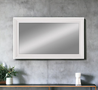 Miroir mural rectangulaire blanc de 28 po à suspendre sur toute la longueur