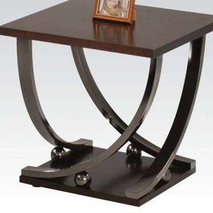 Table d'appoint noire et brune de 23 po