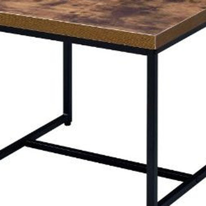 Table d'appoint en bois et métal manufacturé en chêne noir et brun de 19 po