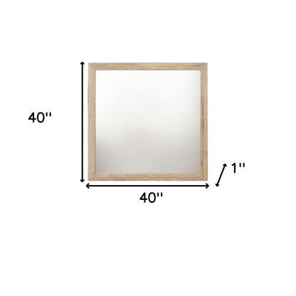 Miroir de commode carré naturel de 40 po