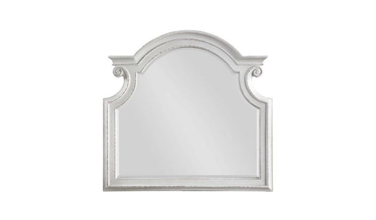 Miroir de commode irrégulier blanc antique de 43 po