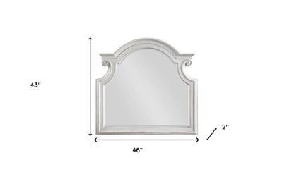 Miroir de commode irrégulier blanc antique de 43 po