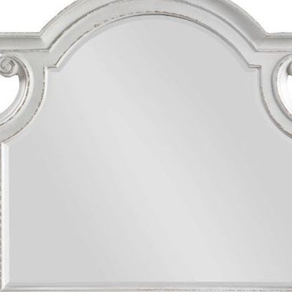 Miroir de commode irrégulier blanc antique de 43 po