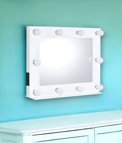 Miroir d'appoint au fini blanc de 26 po