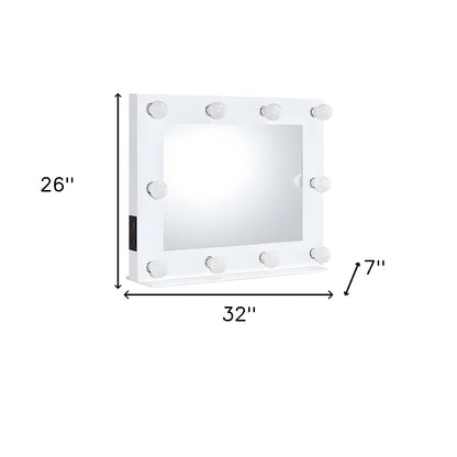 Miroir d'appoint au fini blanc de 26 po