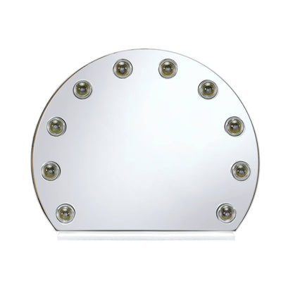 Miroir d'appoint rond avec finition blanche de 15 po