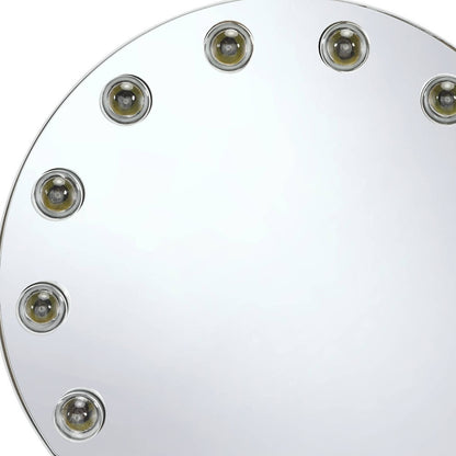 Miroir d'appoint rond avec finition blanche de 15 po