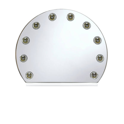 Miroir d'appoint rond avec finition blanche de 15 po