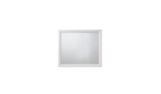 Miroir de commode rectangulaire blanc de 35 po à monter sur la commode avec cadre