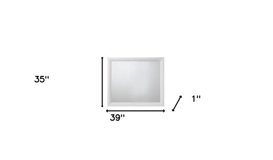 Miroir de commode rectangulaire blanc de 35 po à monter sur la commode avec cadre