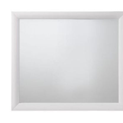 Miroir de commode rectangulaire blanc de 35 po à monter sur la commode avec cadre