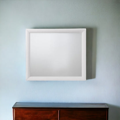 Miroir de commode rectangulaire blanc de 35 po à monter sur la commode avec cadre