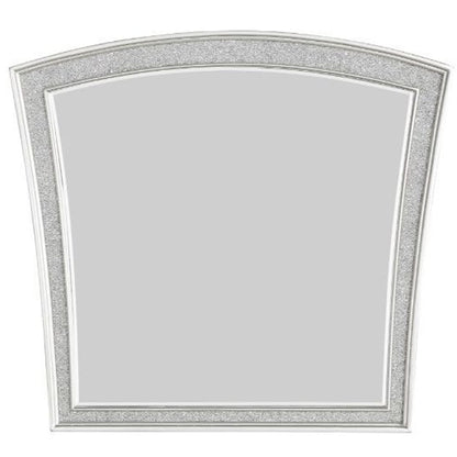 Miroir de commode avec cadre en arche en platine de 44 po