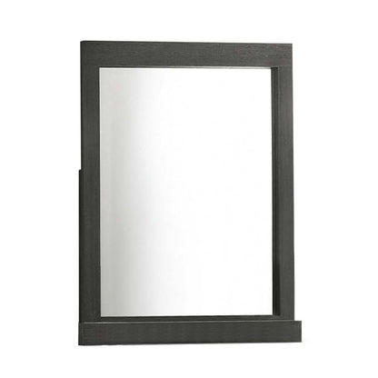 Miroir de commode avec cadre en chêne gris de 43 po